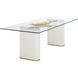 Aemond 86.5 X 41.25 inch Clear / White Outdoor Dining Table